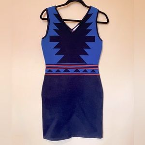 Romeo & Juliet Couture bodycon dress with Aztec motif size Small